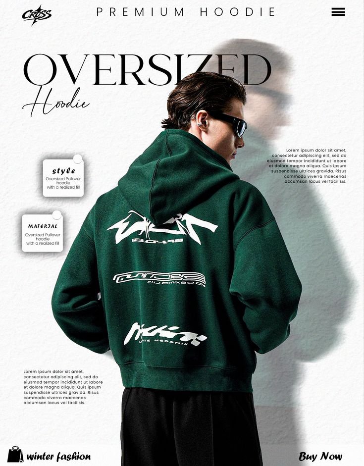 Oversized hoodie premium fashion poster