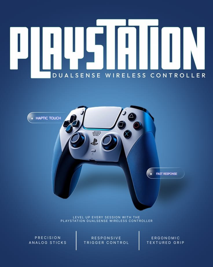 PlayStation DualSense controller product poster