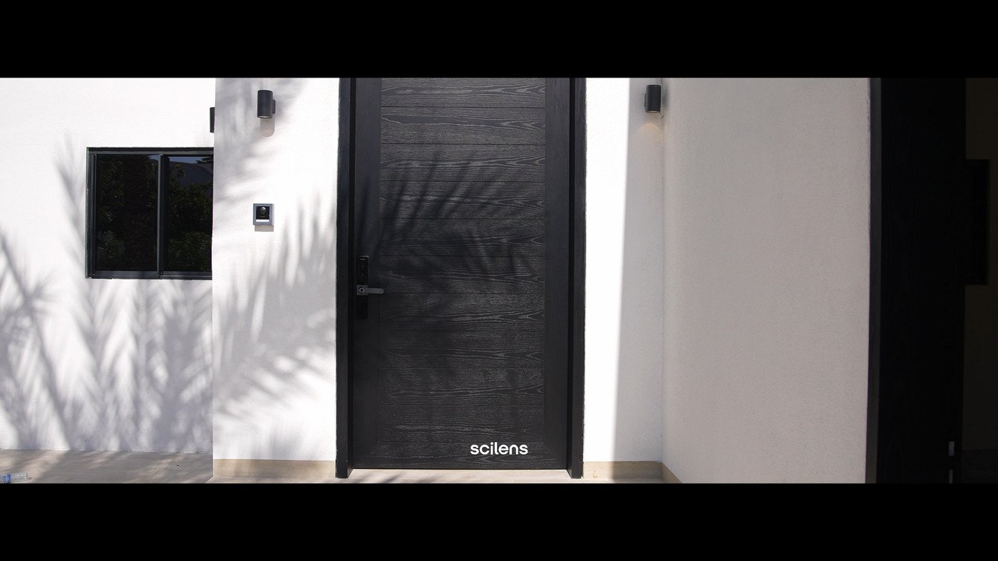 Architectural entrance detail from a brand film